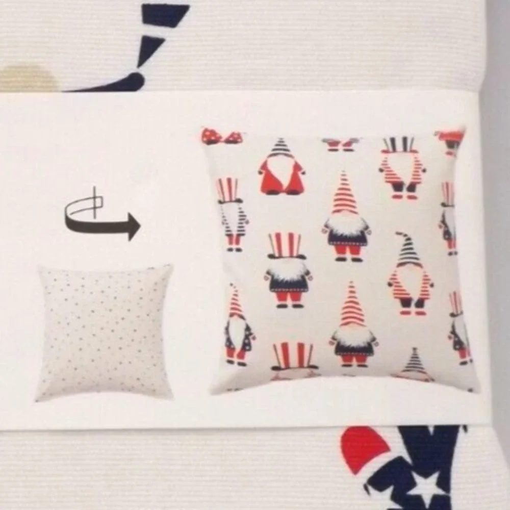 IKEA KNORRALG Cushion cover, red/blue gnome 20x20